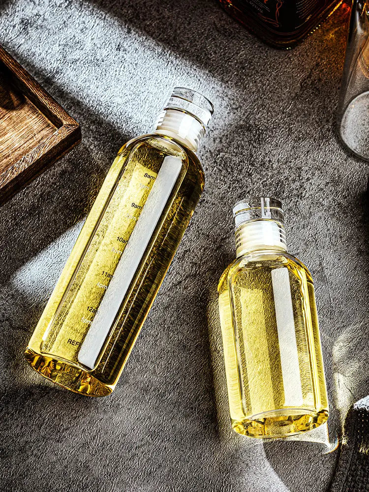 1000/Ml Glass Water Bottle With Time Scale - Couple Glass Portable Bot ...