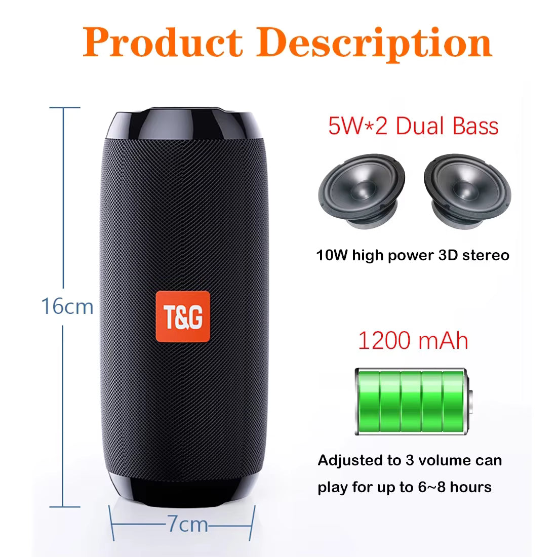 Portable Wireless Bluetooth Speaker Bluetooth Music Sound Box For Caixa De Som Bluetooth Subwoofer Radio FM Handfree Bass System