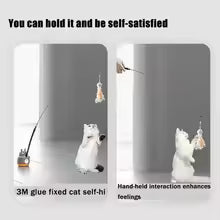 Rotating Cat Teaser Wand Steel Wire Cute Cat Toy With Bell Fish Interactive Bite Resistant Durable Self Amusing Pet Toy For Cats