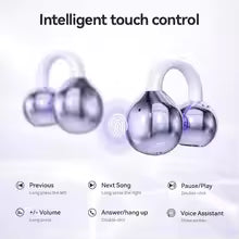 Digital Display Ear Clip Headphones Wireless Bone Conduction Bluetooth 5.4 Earbuds Comfortable Waterproof Sport Headsets