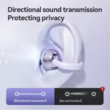 Digital Display Ear Clip Headphones Wireless Bone Conduction Bluetooth 5.4 Earbuds Comfortable Waterproof Sport Headsets