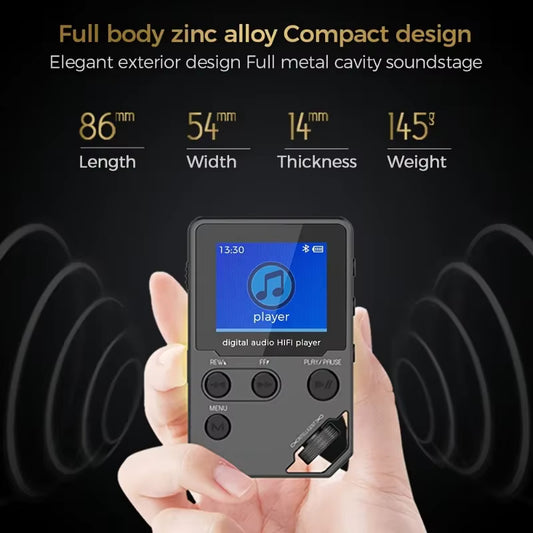 C5 8GB Lossless Bluetooth MP3 Music Player, Zinc Alloy Body,Rotary Controls,Wireless Connection,FM Radio,Voice Recorder