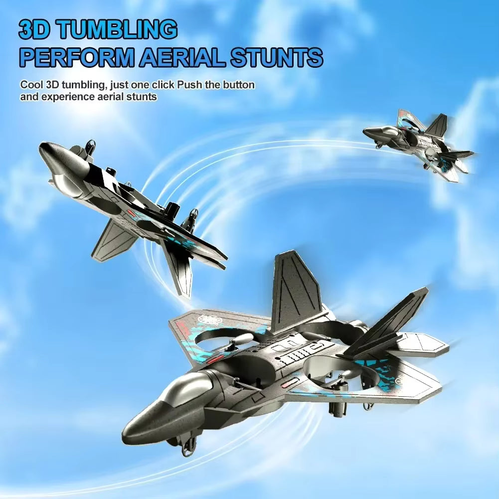2.4G L0712 High - Performance RC Plane: Gravity - Sensing EPP Foam Fighter Glider Helicopter with Light, Ideal Gift for Boys